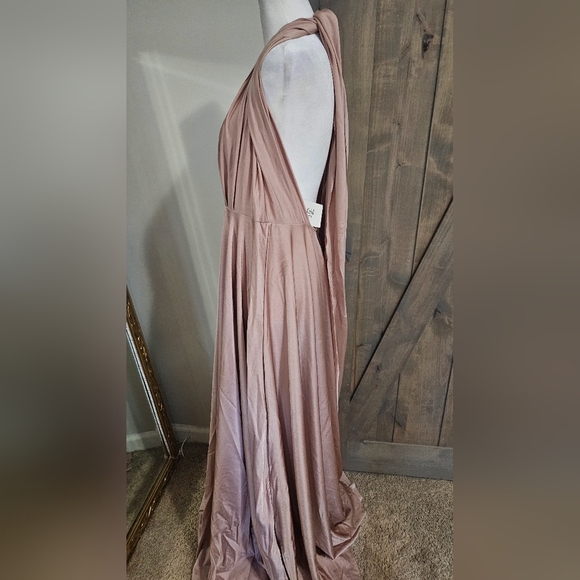 KLEINFIELD Convertible-Bodice Long Bridesmaid Dress In Blush Pink. Size M NWT - Picture 9 of 16
